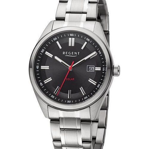 Regent Herren Uhr Metallarmband Metall Solaruhr Analog silber URF1540