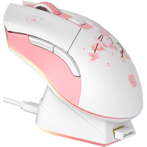 Gaming Maus mit Magnetic Charging Dock Wiederaufladbar RGB,12K DPI, 7 Programmierbare Tasten, Hochpräziser Sensor 300IPS 1000Hz für PC Notebook Mac