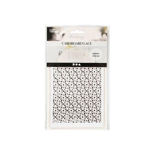 Creativ Company - Patterned Cardboard Flower White 10 pcs.