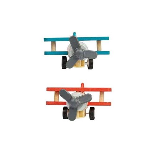 Bigjigs Wooden Pull Back Biplane Airplane