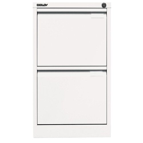 BISLEY Hängeregistraturschrank, 1-bahnig, 2 Schübe, DIN A4, verkehrsweiß