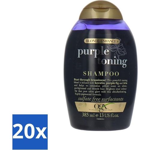 OGX Blonde Enhancer Purple Toning Shampoo für blondes Haar – 385 ml - Vorteilspack - 20 Stücke