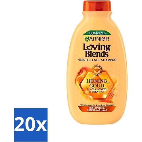 Garnier Loving Blends Shampoo – Honiggold – Geschädigtes und brüchiges Haar – 300 ml - Vorteilspack - 20 Stücke