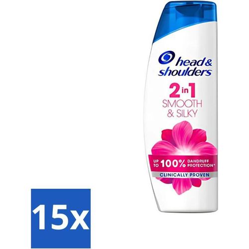 Head & Shoulders - Shampoo - Glatt & Seidig - 2-in-1 - Seidiges Haar & Pflege - 400 ml - Vorteilspack - 15 Stücke