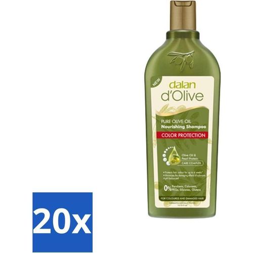 Dalan d'Olive - Shampoo - Farbschutz - Für geschädigtes Haar - 400 ml - Vorteilspack - 20 Stücke