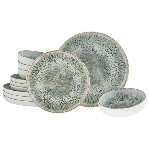Creatable Tafelservice , Hellgrau , Keramik , 12-teilig , 40x36.5x42 cm , Essen & Trinken, Geschirr, Geschirr-Sets, Tafelservice