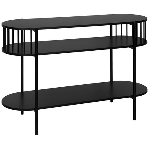 Xora Konsolentisch , Schwarz , Metall, Holzwerkstoff , oval , Rundrohr , 39x76x110 cm , Wohnzimmer, Wohnzimmertische, Konsolentische