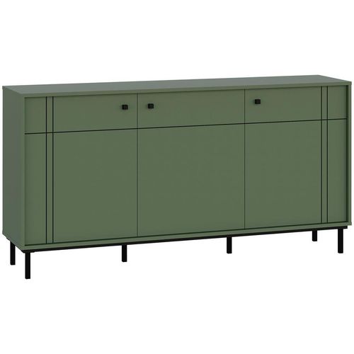 Carryhome Sideboard , Grün , Holzwerkstoff , 3 Fächer , 160.2x81.8x37 cm , Schlafzimmer, Schlafzimmer Kommoden