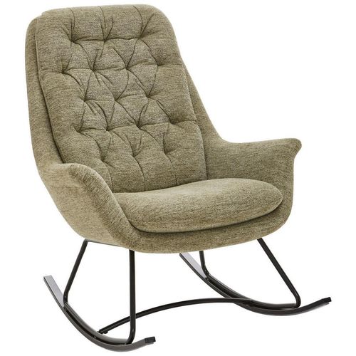Carryhome Schaukelsessel , Schwarz, Greige , Metall, Textil , 75.5x99x93 cm , Wohnzimmer, Sessel, Relaxsessel