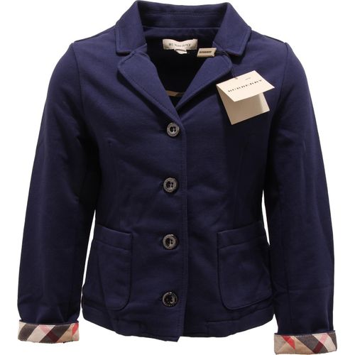 3763O Mädchen blau BURBERRY Baumwolle Modal Sweatshirt Mantel