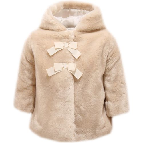 9777T Kleines Mädchen SIMONETTA TINY beige Kunstfellmantel
