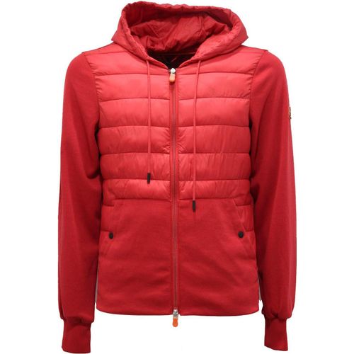 7828AG giubbotto felpa uomo SAVE THE DUCK BURN red sweatshirt man