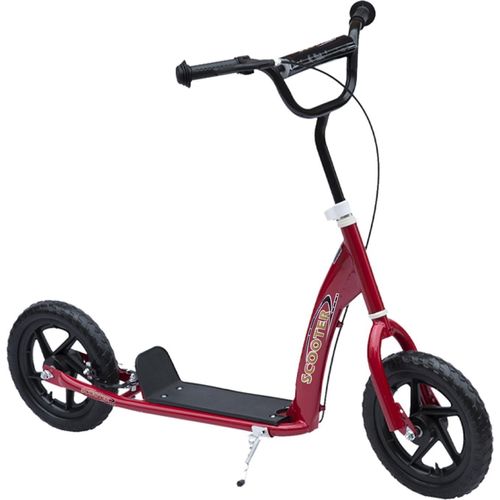 Kinderroller City Roller Scooter Roller 12 Zoll Mit Hinterbremse Höhenverstellbar Stahl Eva Rot 120 X 52 X 80-88 Cm