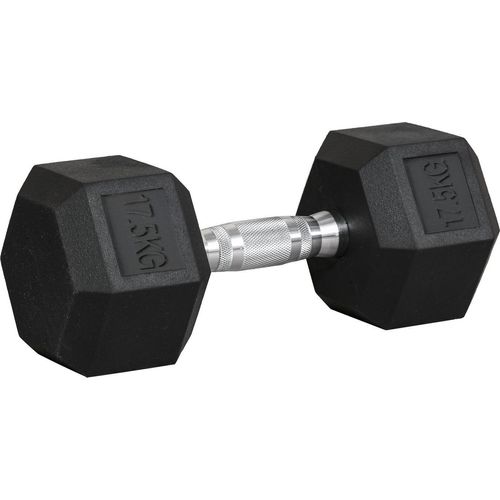 Hexagon Gummihanteln 17,5Kg Gusseisen Krafttraining Schwarz