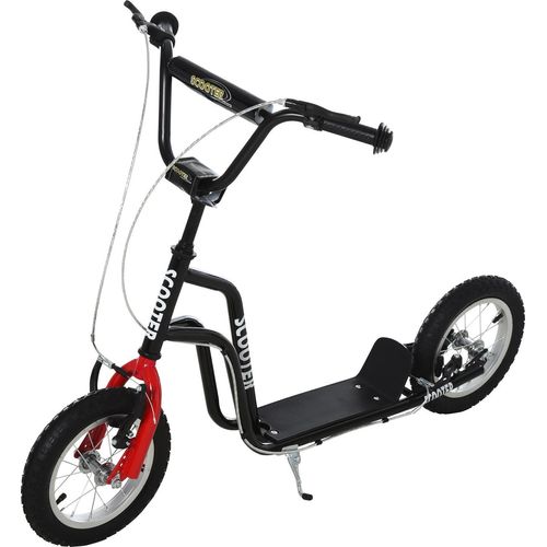 Scooter Kinderroller Cityroller Ab 5 Jahren Kickboard Mit Luftreifen 12 Zoll Ab 5 Jahre Schwarz 120 X 58 X 75-80 Cm