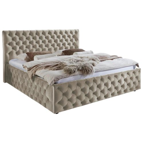 Polsterbett , Beige , Textil , 180x200 cm , Schlafzimmer, Betten, Polsterbetten
