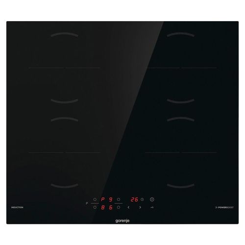 Gorenje Induktionskochfeld , Schwarz , Glas , 59x60x52 cm , Kindersicherung, Betriebskontrollleuchte, Restwärmeanzeige je Kochzone, Flächenbündiger