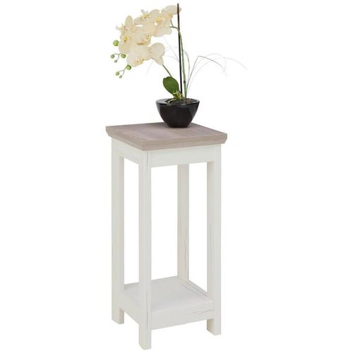 Hom`in Blumenständer , Grau, Weiß , Holzwerkstoff , 30x65x30 cm , Wohnzimmer, Wohnzimmertische, Blumenständer