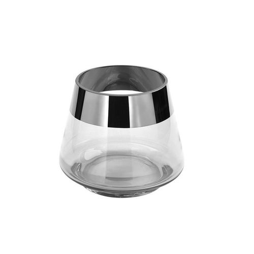 Fink Teelichthalter , Chrom , Glas , 9 cm , zum Stellen , Dekoration, Kerzen & Zubehör, Teelichthalter