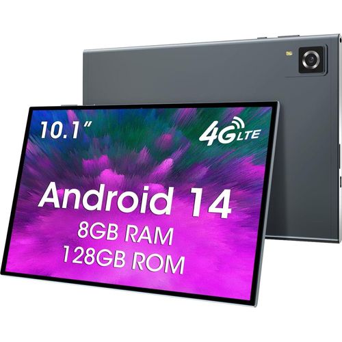 CWOWDEFU Tablet SIM Karte, 10 Zoll Tablet, Android 14.4G LTE Telefon (Anrufe tätigen), 8GB RAM, 128GB ROM (TF bis 1TB), GSM Unlocked, Phablet, 6000mAh, GPS,