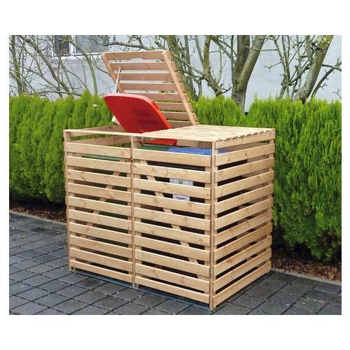 Mülltonnenbox 'Vario V' für 2 Tonnen, natur Promadino Holztonnenbox Mülltonnen