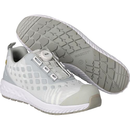 Mascot Sicherheitshalbschuh S1P,BOA® Fit System Sicherheitshalbschuh S1P Sicherheitsschuhe Gr. 40, weiss/hellgrau-meliert
