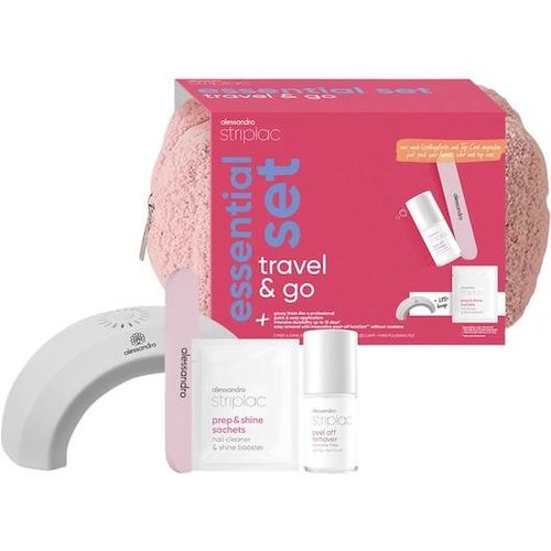 Alessandro Naegel Striplac-UV-ColourTravel & Go Essential Set Prep & Shine Sachets 1x + Peel Off Remover 1x + Led Lamp 1x + Mini Polishing File 1x 1 Stk. (24,99 € / 1 Stk.)