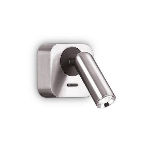 Ideal Lux LED-Wandstrahler Bean, nickelfarben, Breite 7 cm