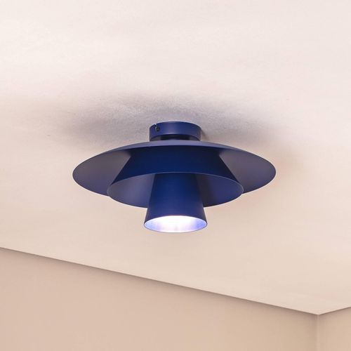 Deckenleuchte Plato, dunkelblau, Metall, Ø 38 cm, E27