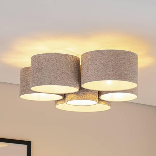Deckenleuchte Boucle mit sechs Schirmen, grau