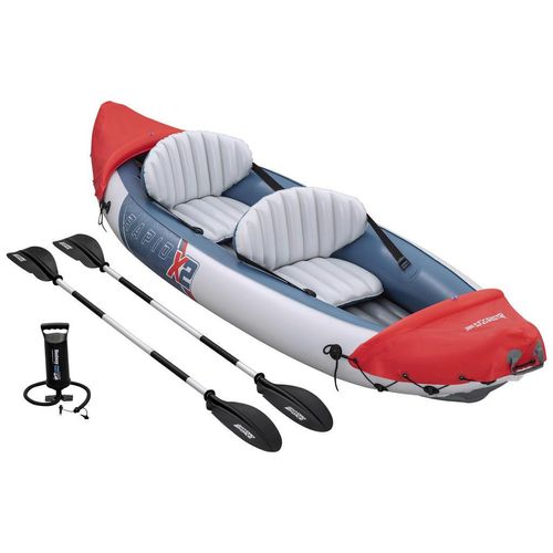 Bestway Kajak , Grau, Rot , Metall, Kunststoff , 132x100 cm , Freizeit, Pools und Wasserspaß, Schlauchboote & Kajaks
