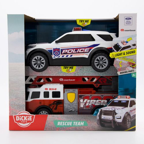 2-teiliges mehrfarbiges Rettungsteam Spielfahrzeuge-Set