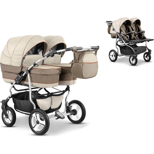 Zwillingskinderwagen 2 in 1 Twin Star inkl. Sportsitze - 10 Teile - in 16 Farben