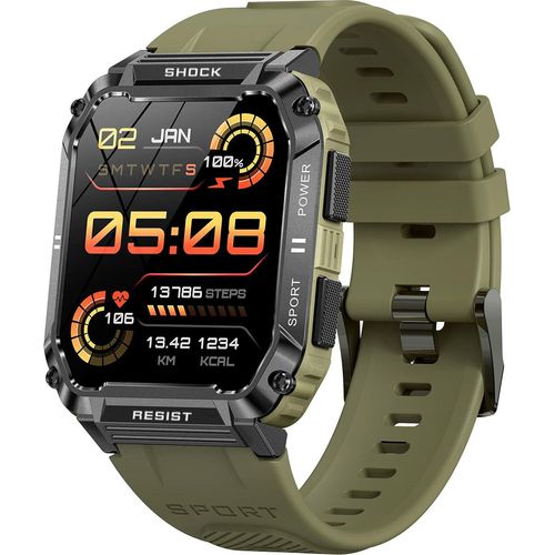 Smartwatch Militär Fitness Herren Sportuhren Outdoor 1,95 Zoll Touchscreen 100+ Sportmodi Fitnessmit Telefonfunktion Schrittuhr zähler wasserdicht