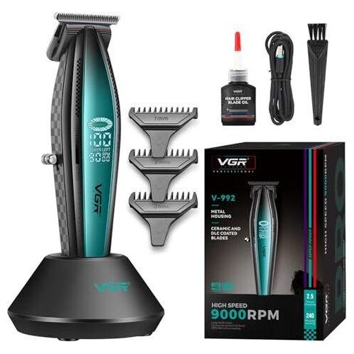 VGR 992 Professioneller Haar Trimmer Männer vielseitig drahtlos Null Gap Beard T-Blade Detailer Outliner Friseur Häusergehäuse 9000 U / min 240 Minute
