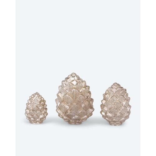 3 LED Glas Tannenzapfen Twinkle