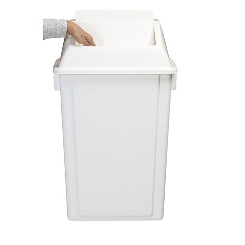 Probbax Schwingdeckeleimer, Volumen 80 l, weiß, mit Wandhalterung