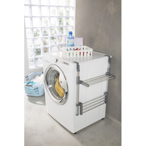 Hängeregal RUCO, silber (aluminiumfarben, silber), B:50cm H:60cm T:20cm, Aluminium, Regale, Aluminium, auch als Wäschetrockner verwendbar