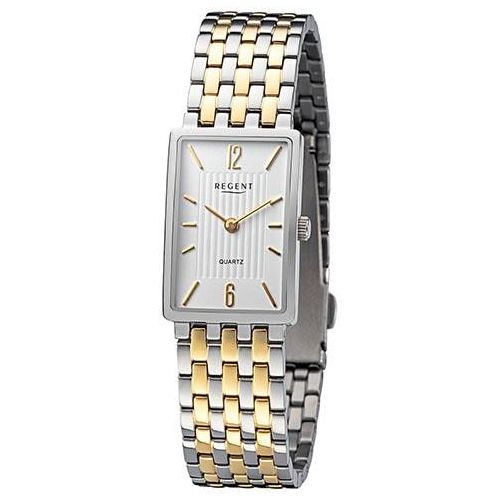 Quarzuhr REGENT, silber (goldfarben, silberfarben), Armbanduhren, Damen, Armbanduhr, Damenuhr, Titanuhr, eckig, analog, Titanarmband