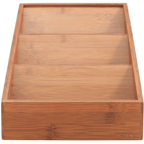 Gewürzregal WENKO, braun (dunkelbraun), B:38cm H:6cm T:20cm, Bambus, Regale, Schubladen-Gewürzregal aus Bambus im Landhaus-Stil, 3 Fächer