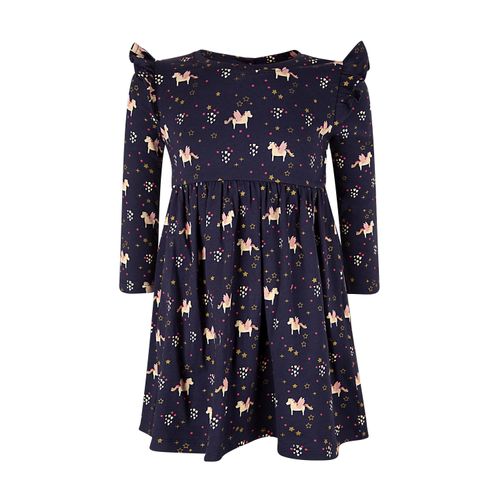 Sommerkleid HAPPY GIRLS "dress", Mädchen, Gr. 92, EURO-Größen, blau (navy), Stoff, 100% Baumwolle, normal, Kleider Sommerkleid