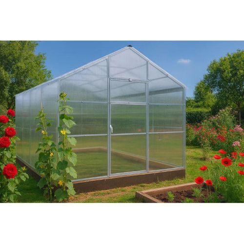 Polycarbonat Gewächshaus „Victoria“ 3x8m aus Stahl, mit 4mm Polycarbonat