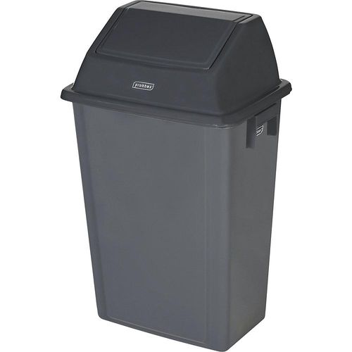Probbax Schwingdeckeleimer, Volumen 40 l, grau, mit Wandhalterung