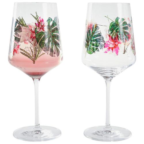 Ritzenhoff Spritzerglas Sommersonett , Grün, Rosa , Glas , 2-teilig , 544 ml , Fsc, Made in Germany , Essen & Trinken, Gläser, Weingläser,