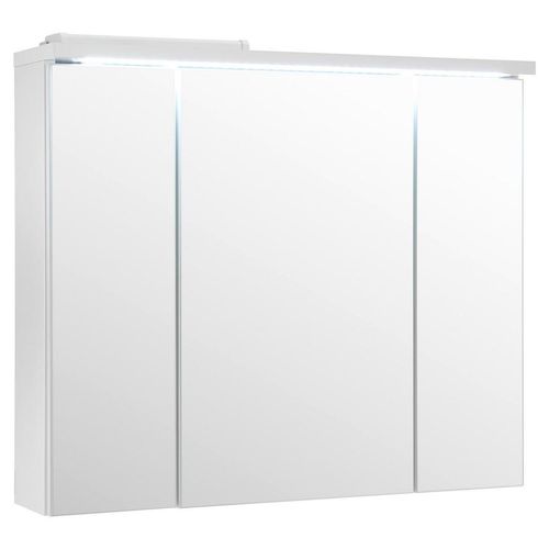 Livetastic Spiegelschrank , Weiß , Glas , 3 Fächer , 80x69x20 cm , Made in EU , Badezimmer, Badezimmerspiegel, Spiegelschränke