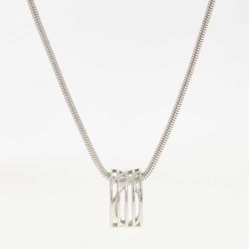 Silberfarbene Halskette mit Ringanhänger Image