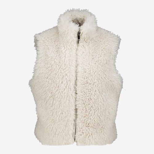 Beigefarbene Weste aus Kunstfell