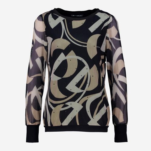 Bluse mit mehrfarbigem geometrischem Muster