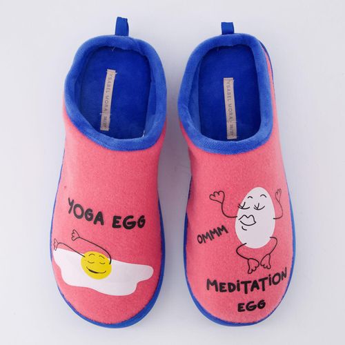 Rosafarben-blaue Hausschuhe mit Motiven Image