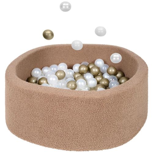 My Baby Lou Bällebad , Cappuccino, Gold, Transparent, Perlmutt , Kunststoff , 30 cm , EN 71 , Spielzeug, Kinderspielzeug, Bällebad